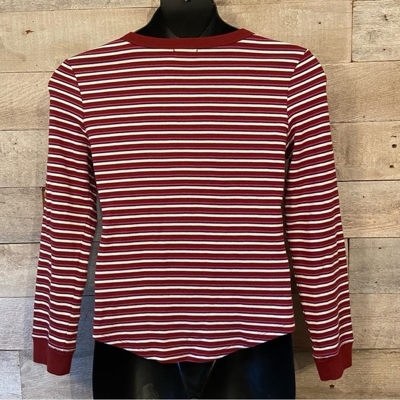 U.S. Polo Assn. women’s red‎ & white striped long-sleeved top  in size large - Picture 3 of 9